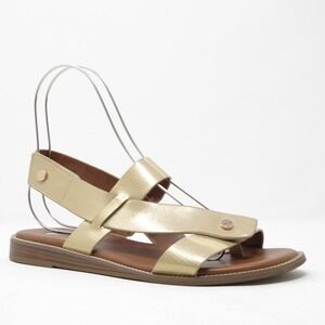 Franco Sarto Metallic Gold Strappy Slingback Sandals